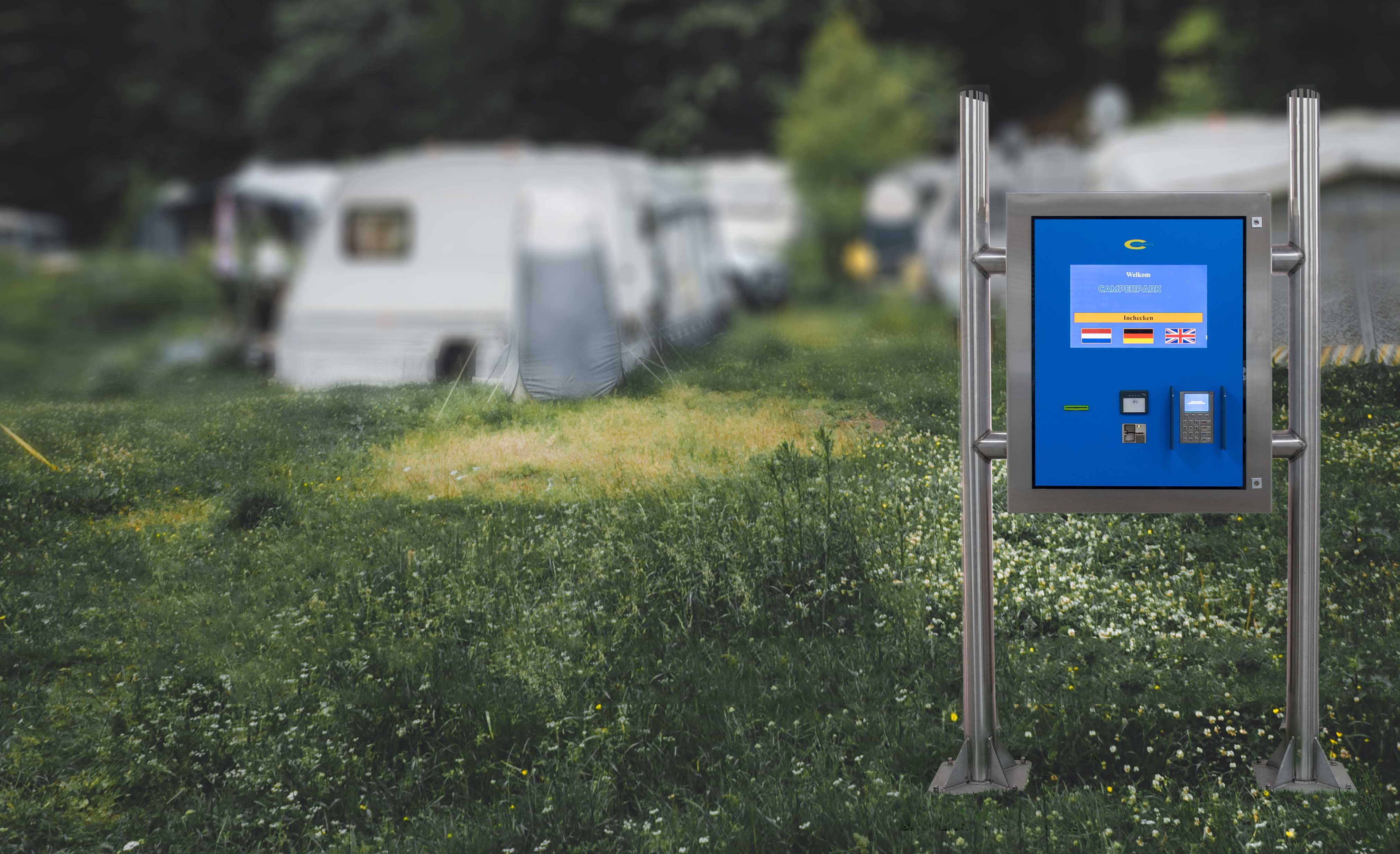 MULTIdesk , Reserveerautomaat, Campings, Havens, Camperpark, betaalsysteem, contactloos betalen , pinnen, ATM
